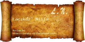 Laczkó Nilla névjegykártya